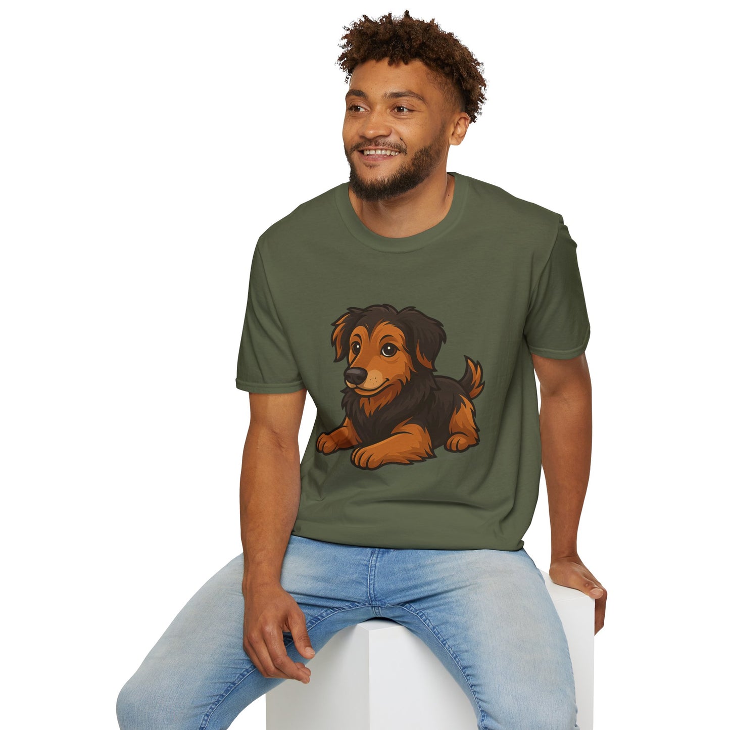 Cute Dog Graphic T-Shirt, Casual Wear