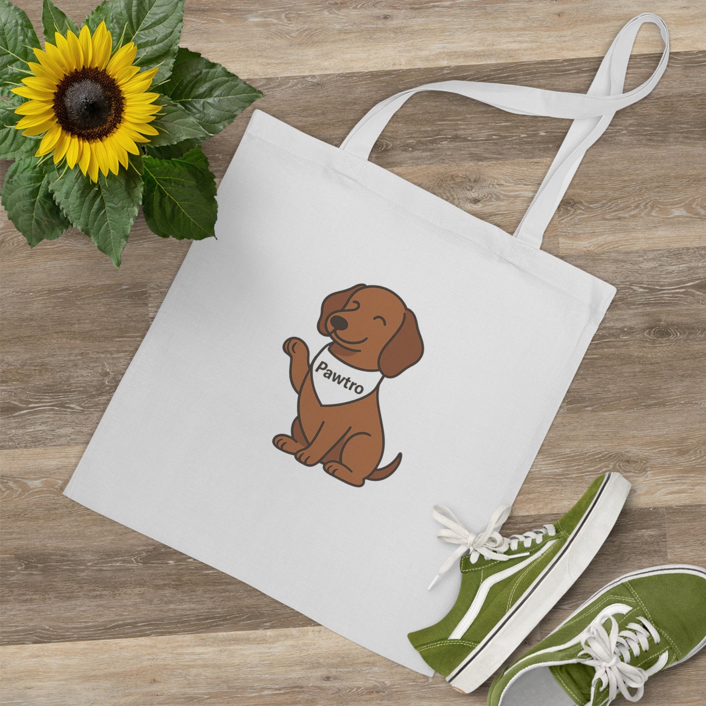 Cute Dog Lover Tote Bag, Pawtro Canvas Bag