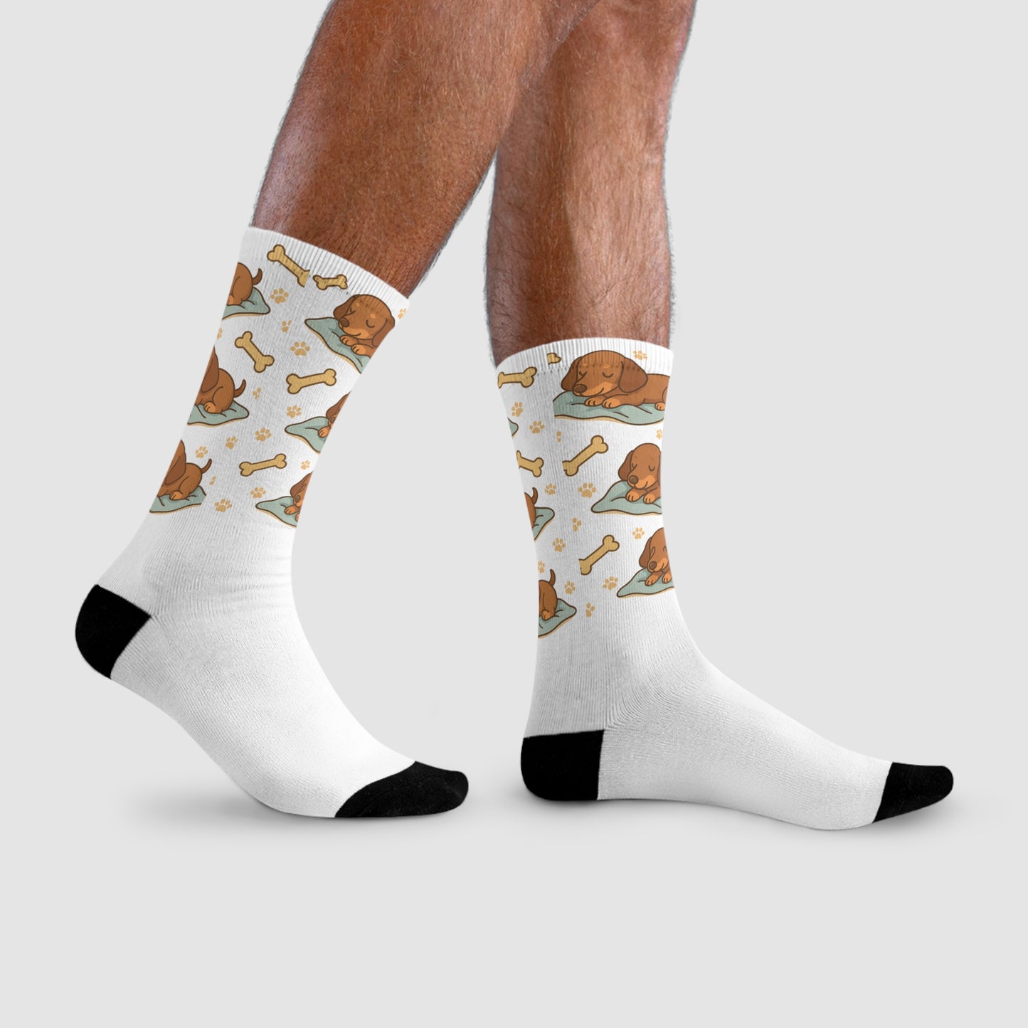 Cute Dog-Themed Socks, Cozy Pet Lover Gift, Sublimation Crew Socks