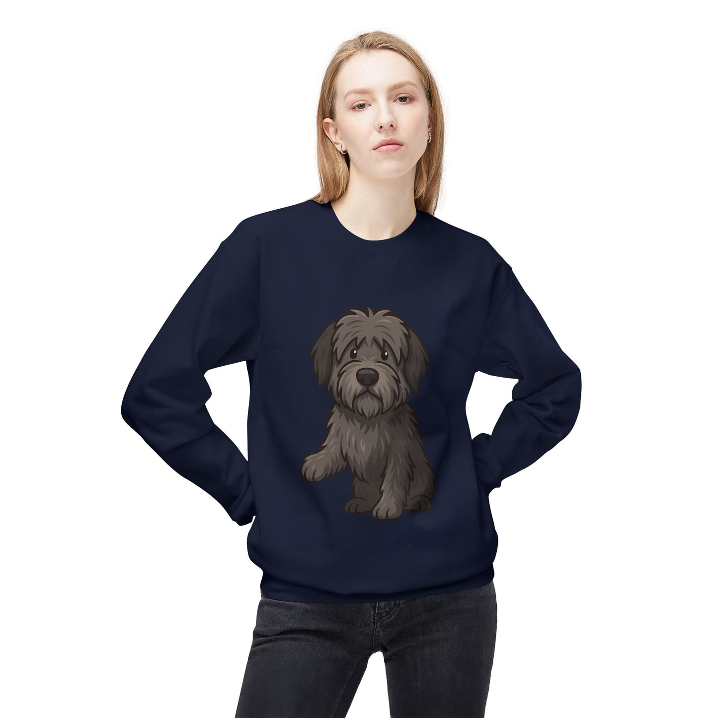 Cute Black Sheepdog Sweatshirt — Cozy Crewneck for Dog Lovers