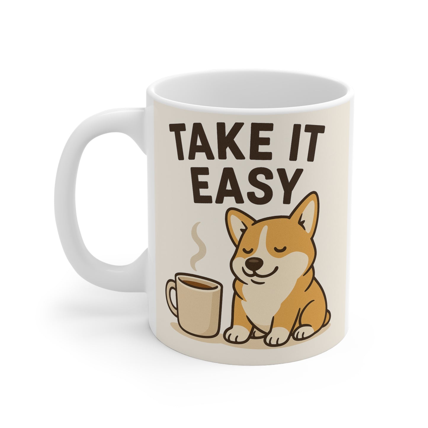 Corgi Ceramic Mug | Take It Easy Coffee Mug