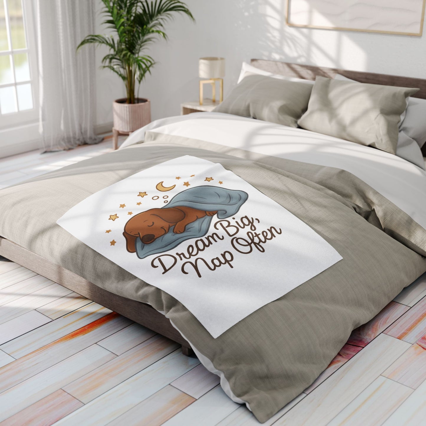Dream Big Nap Often Dog Fleece Blanket, Cozy Pet Blanket
