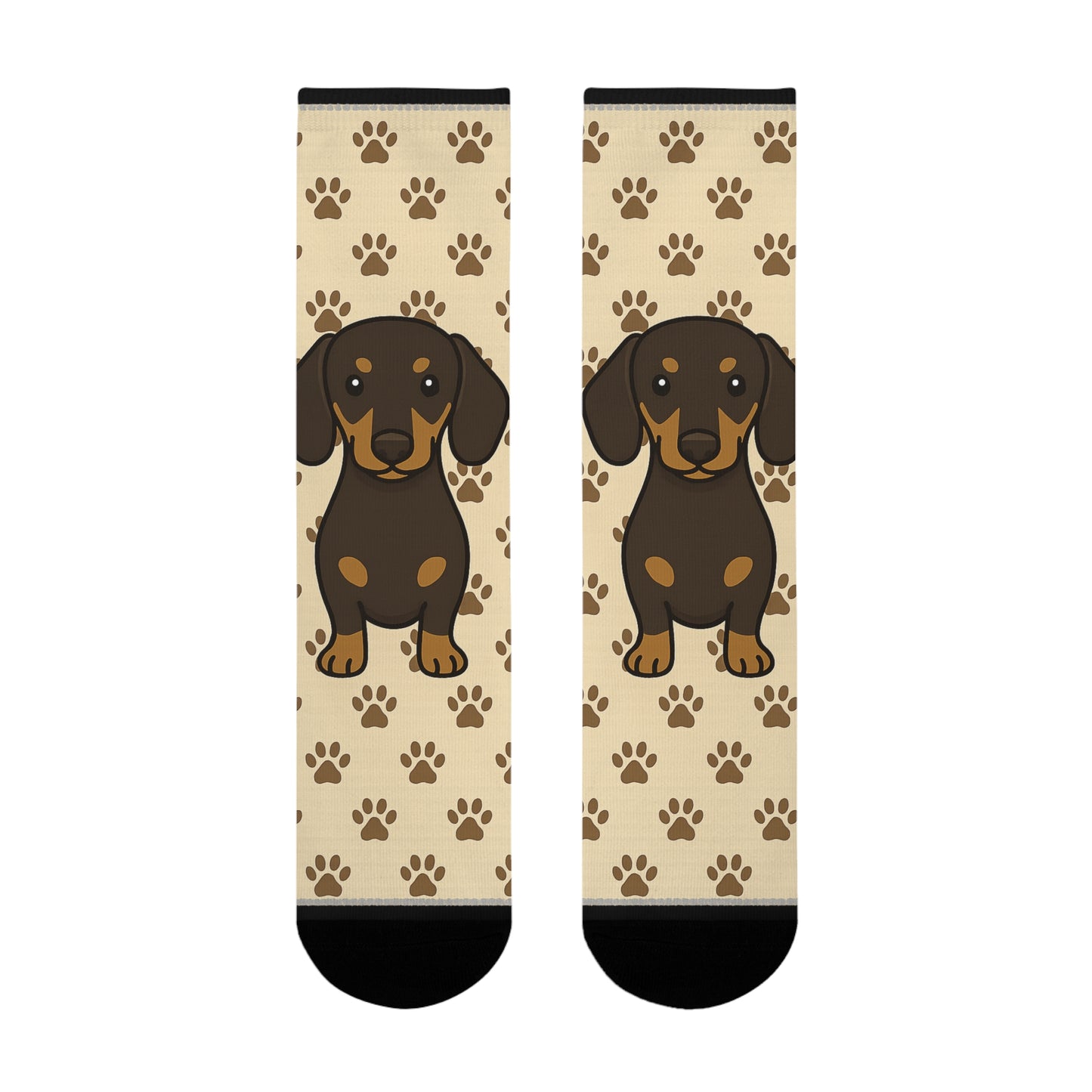 Dachshund Paw Print Crew Socks, Fun Animal Socks