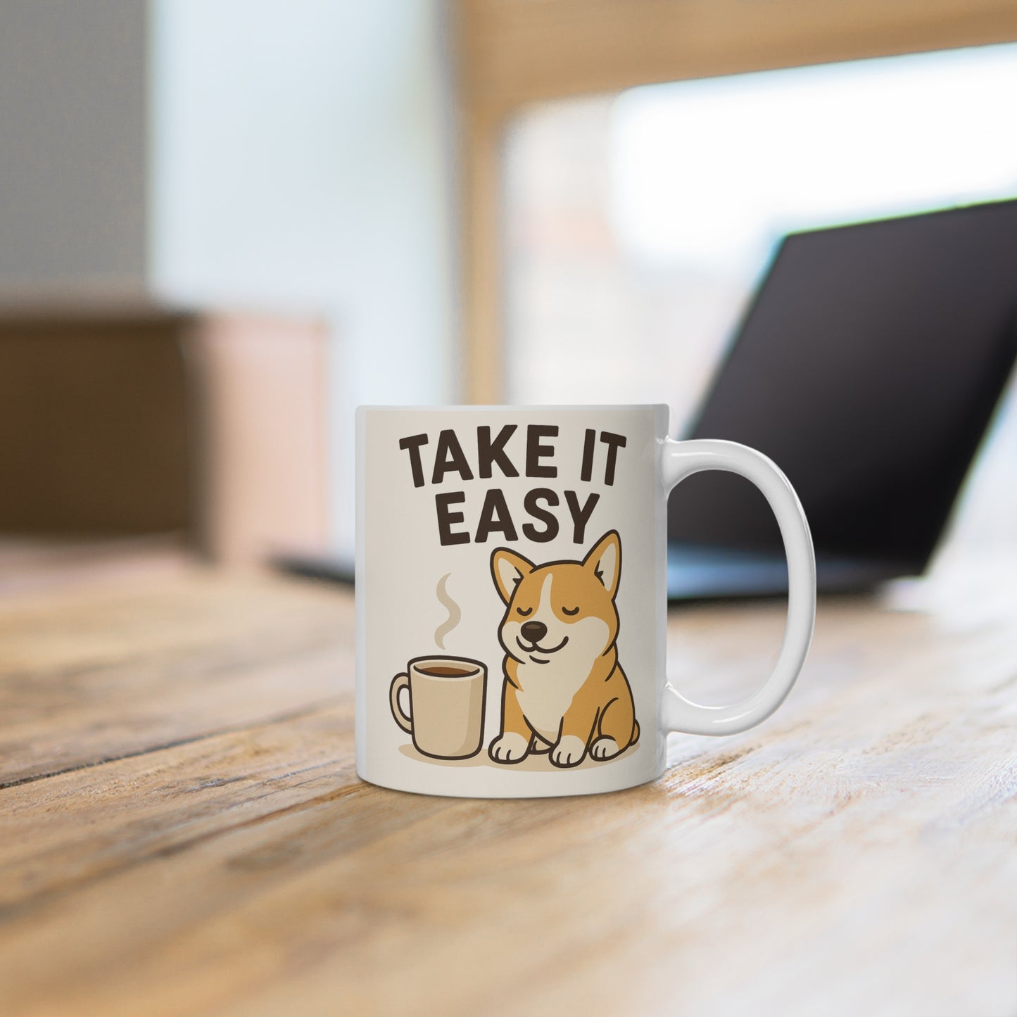 Corgi Ceramic Mug | Take It Easy Coffee Mug