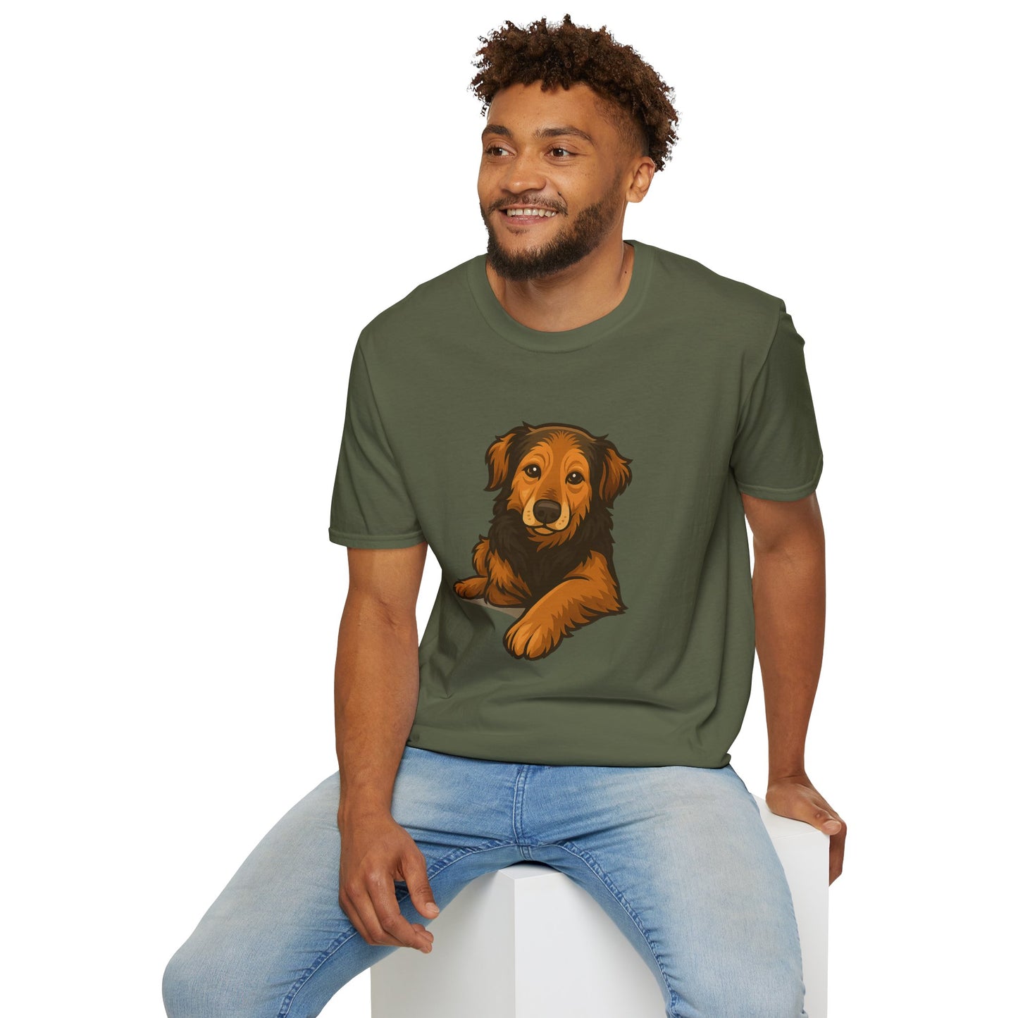 Cute Dog Graphic Unisex Softstyle T-Shirt
