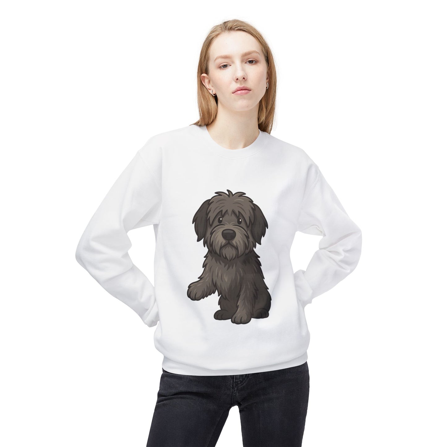 Cute Black Sheepdog Sweatshirt — Cozy Crewneck for Dog Lovers