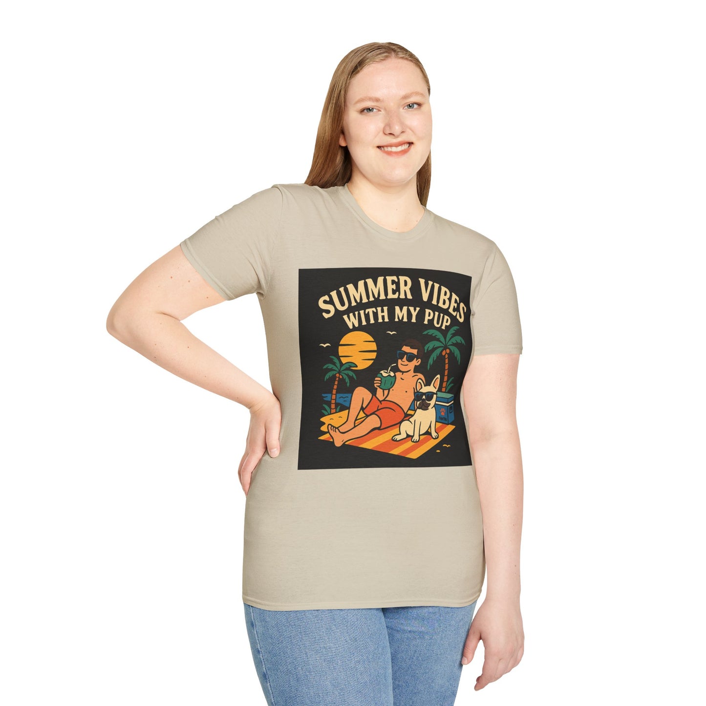 Summer Vibes T-Shirt for Dog Lovers | Unisex Softstyle Tee