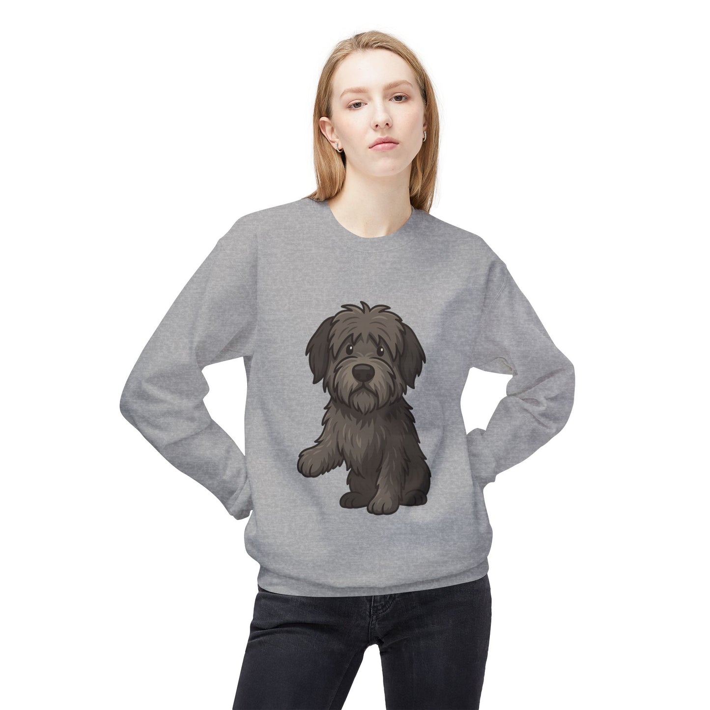 Cute Black Sheepdog Sweatshirt — Cozy Crewneck for Dog Lovers
