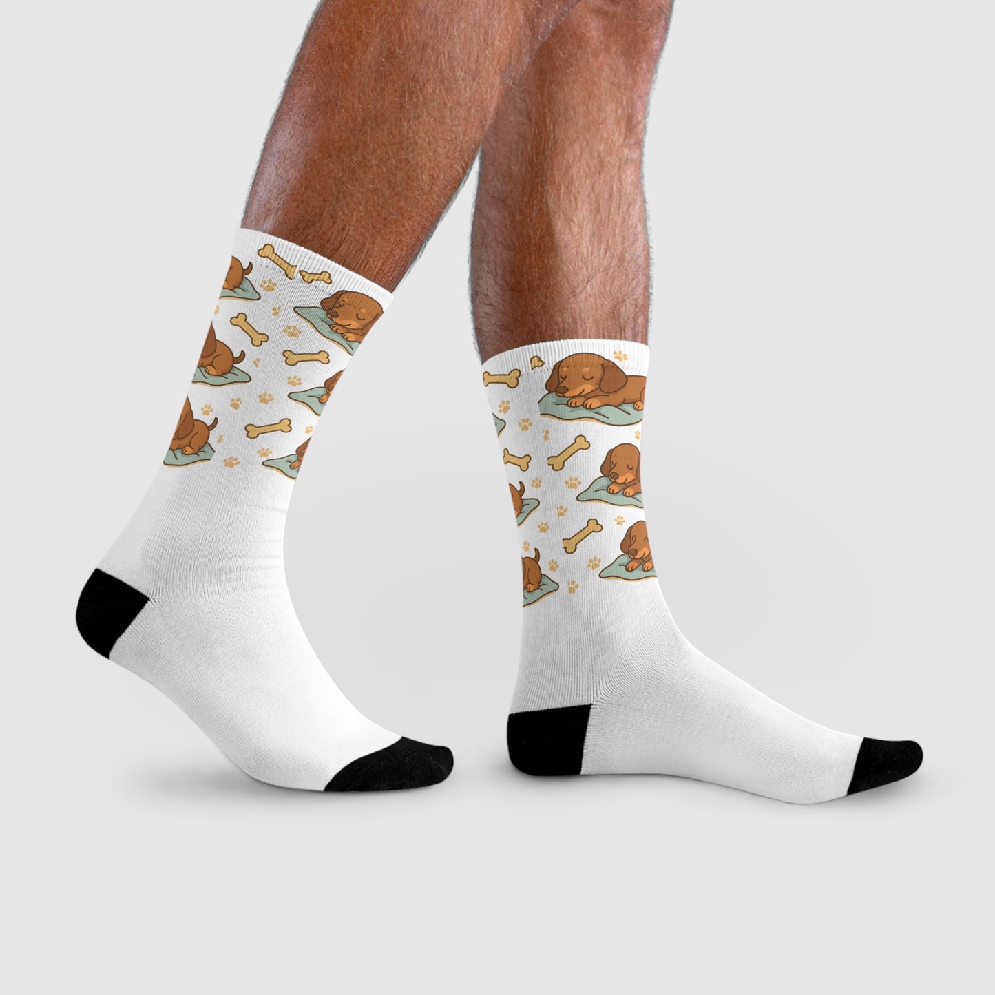 Cute Dog-Themed Socks, Cozy Pet Lover Gift, Sublimation Crew Socks