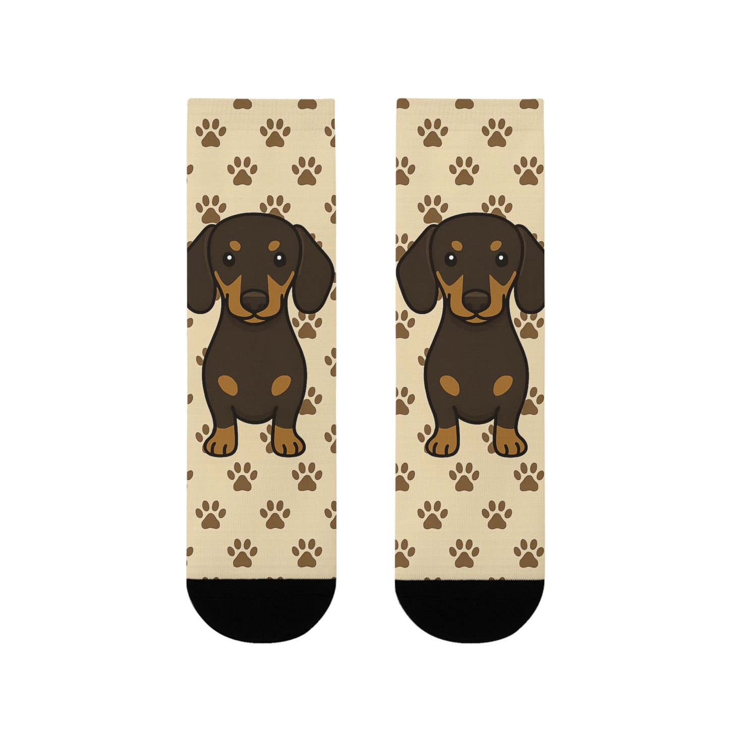 Dachshund Paw Print Crew Socks, Fun Animal Socks