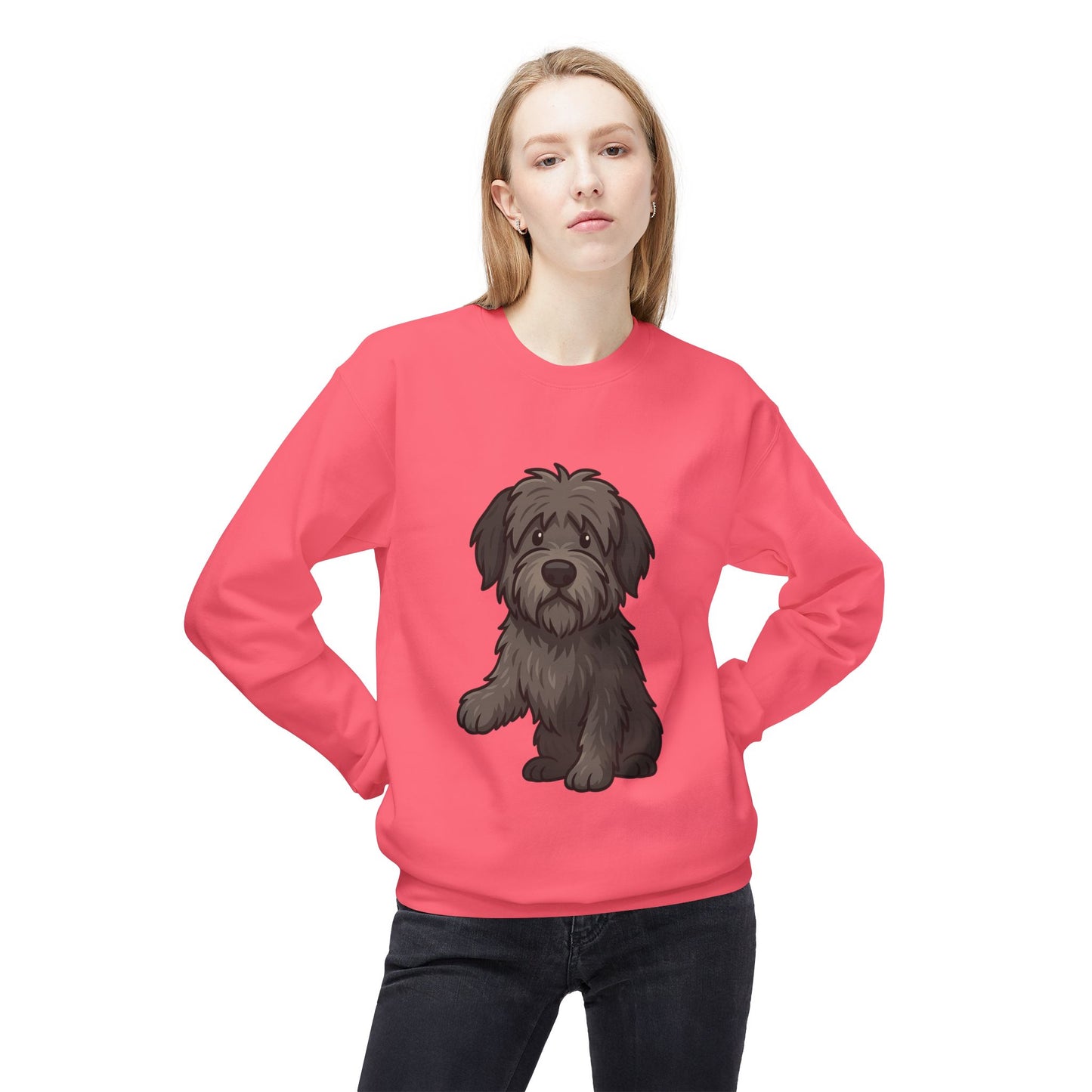 Cute Black Sheepdog Sweatshirt — Cozy Crewneck for Dog Lovers