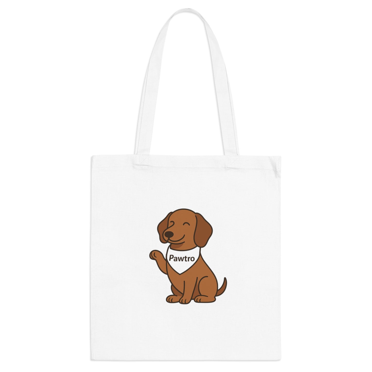 Cute Dog Lover Tote Bag, Pawtro Canvas Bag