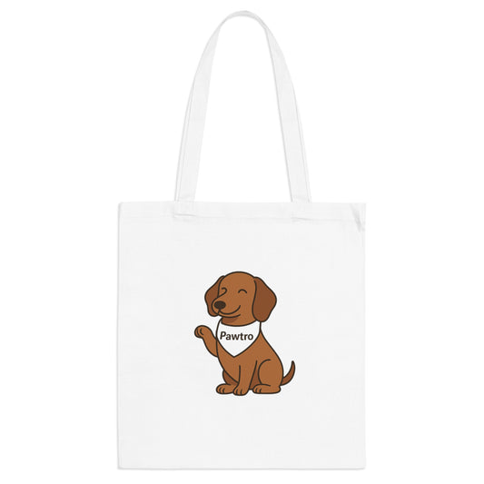 Cute Dog Lover Tote Bag, Pawtro Canvas Bag