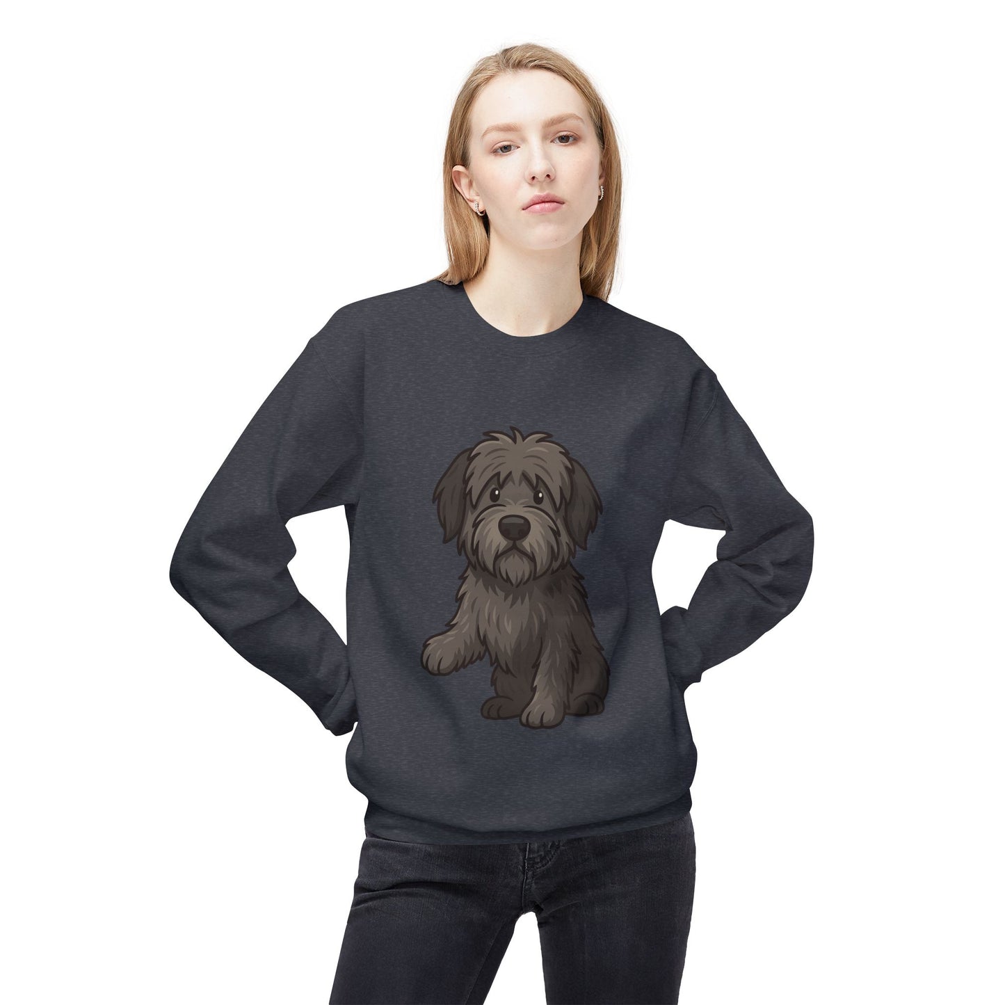 Cute Black Sheepdog Sweatshirt — Cozy Crewneck for Dog Lovers