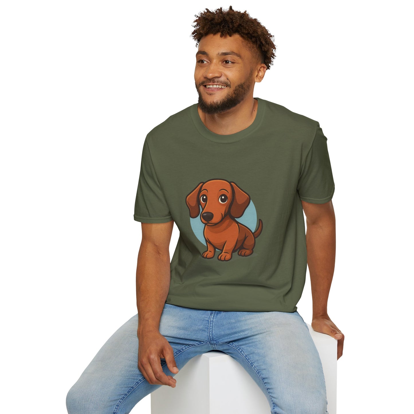 Cute Dog Illustration Unisex T-Shirt