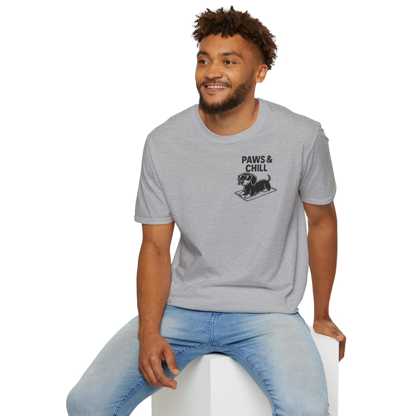 Paws & Chill Unisex T-Shirt, Cute Dog Lover Tee