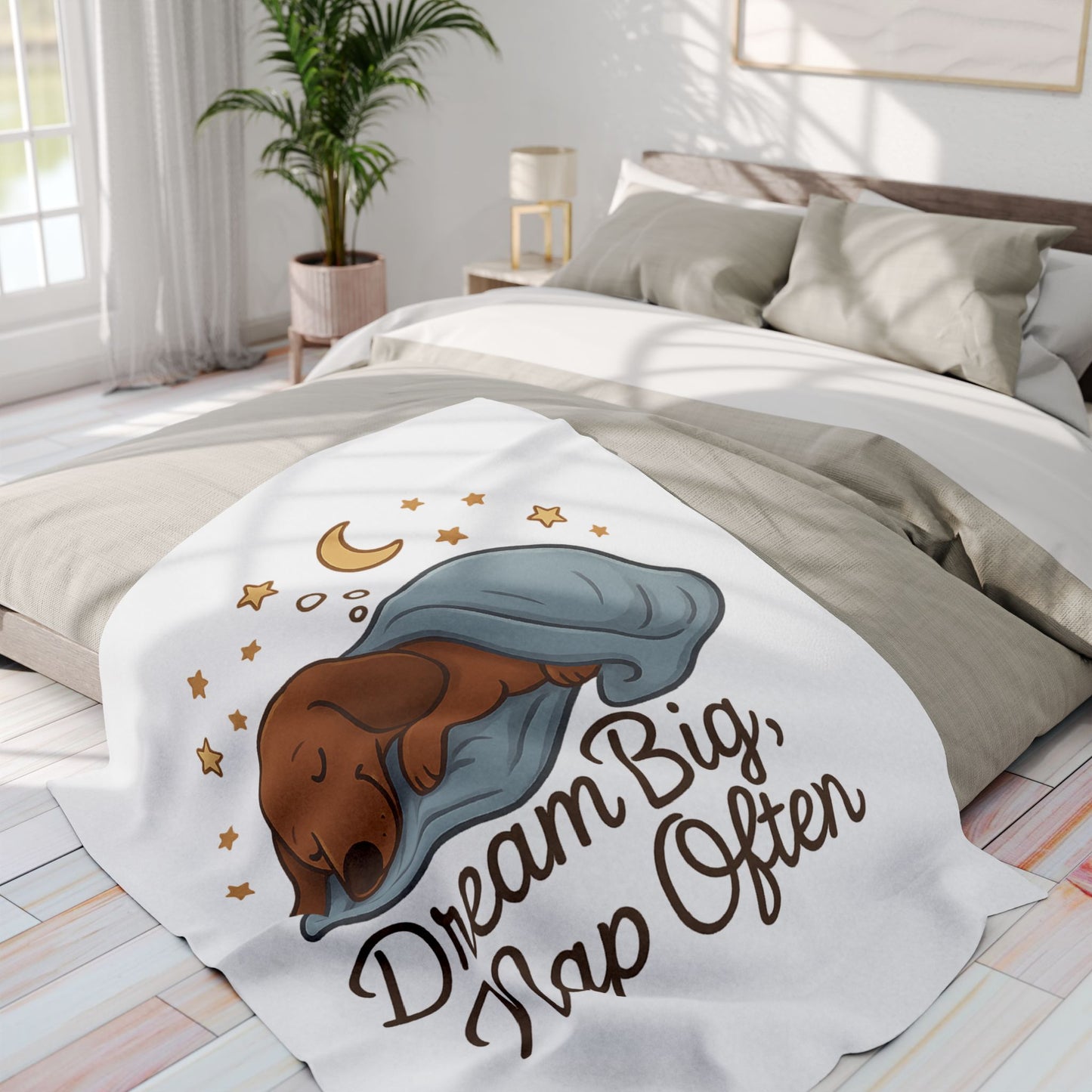 Dream Big Nap Often Dog Fleece Blanket, Cozy Pet Blanket