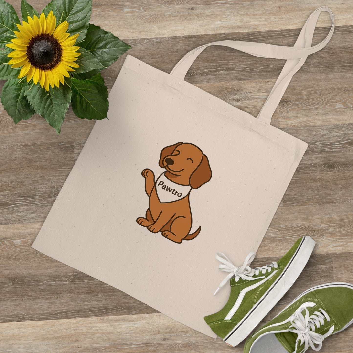 Cute Dog Lover Tote Bag, Pawtro Canvas Bag