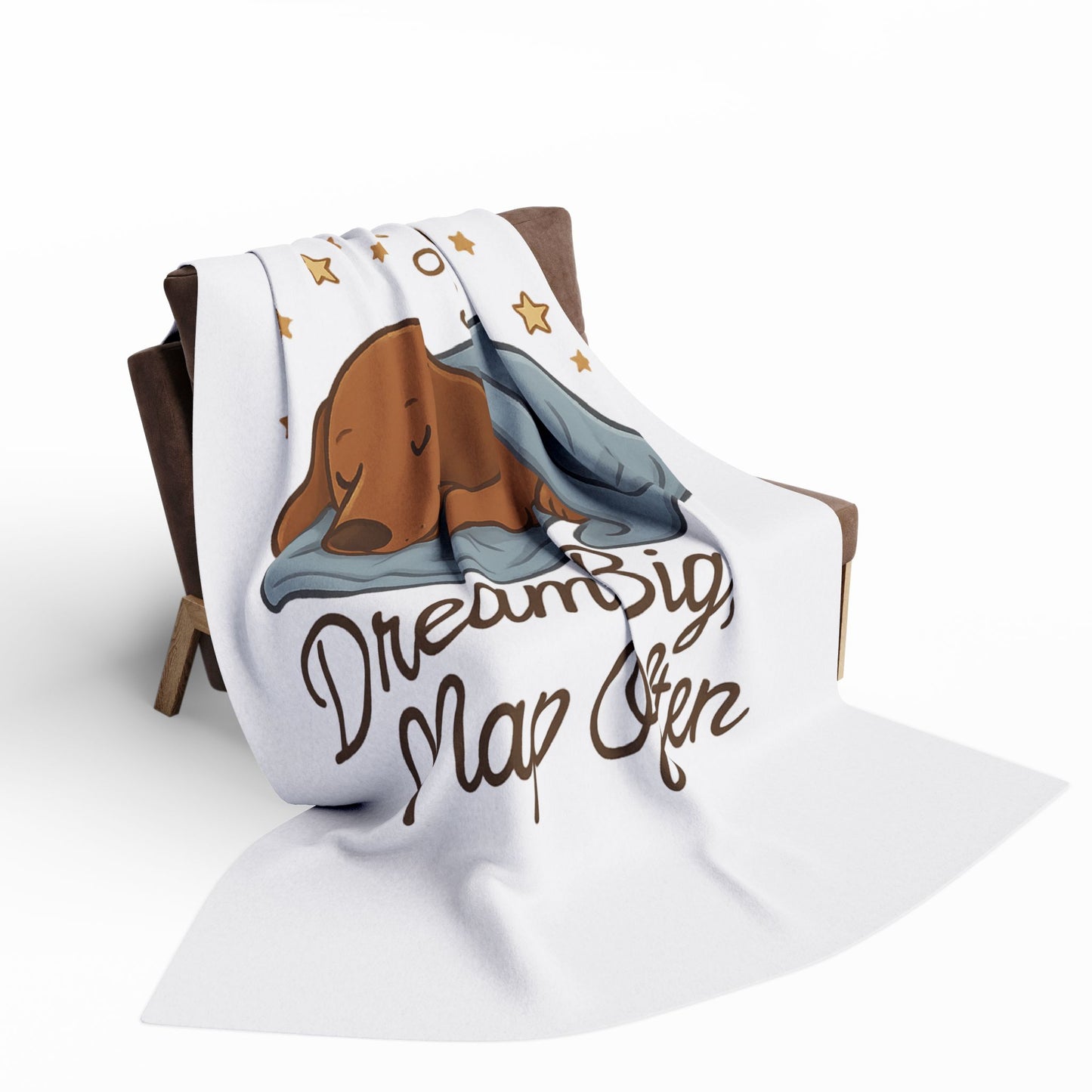 Dream Big Nap Often Dog Fleece Blanket, Cozy Pet Blanket