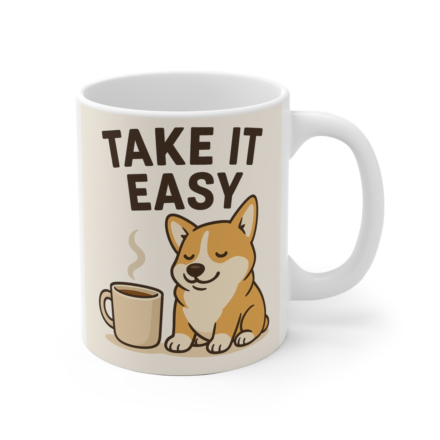Corgi Ceramic Mug | Take It Easy Coffee Mug