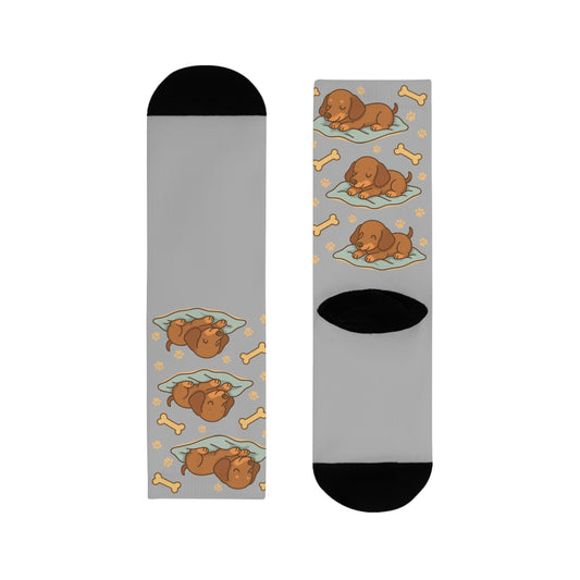 Cute Dog-Themed Socks, Cozy Pet Lover Gift, Sublimation Crew Socks