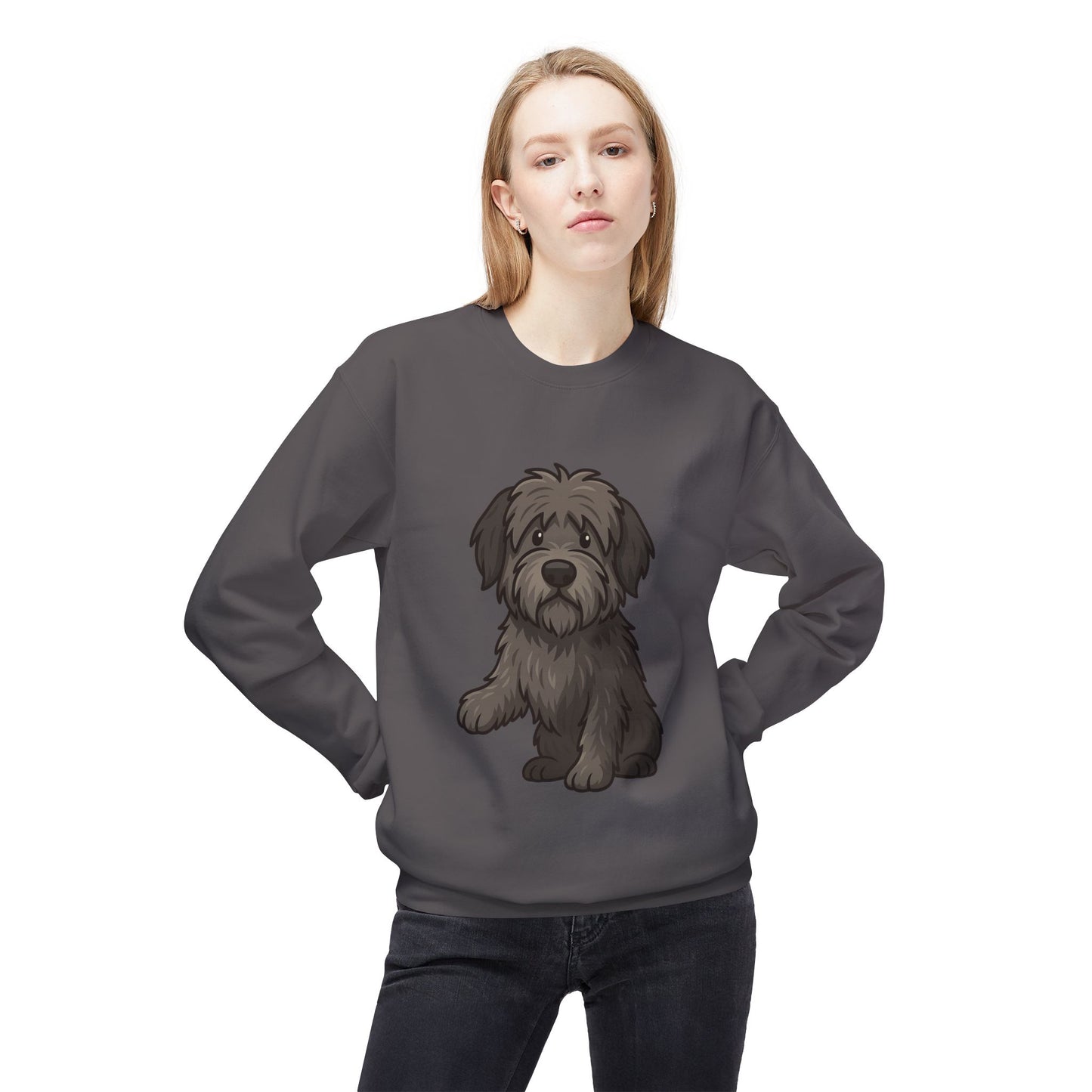 Cute Black Sheepdog Sweatshirt — Cozy Crewneck for Dog Lovers