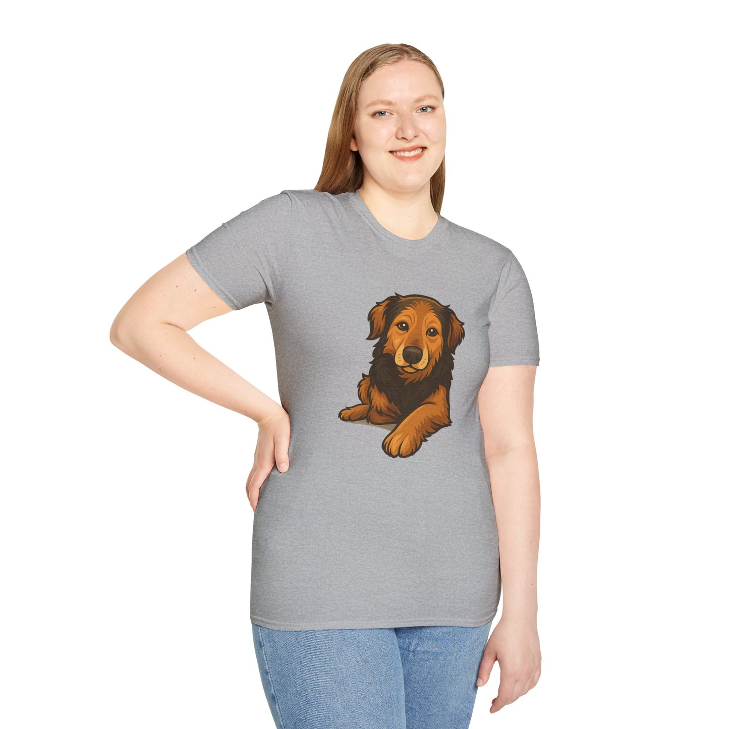 Cute Dog Graphic Unisex Softstyle T-Shirt