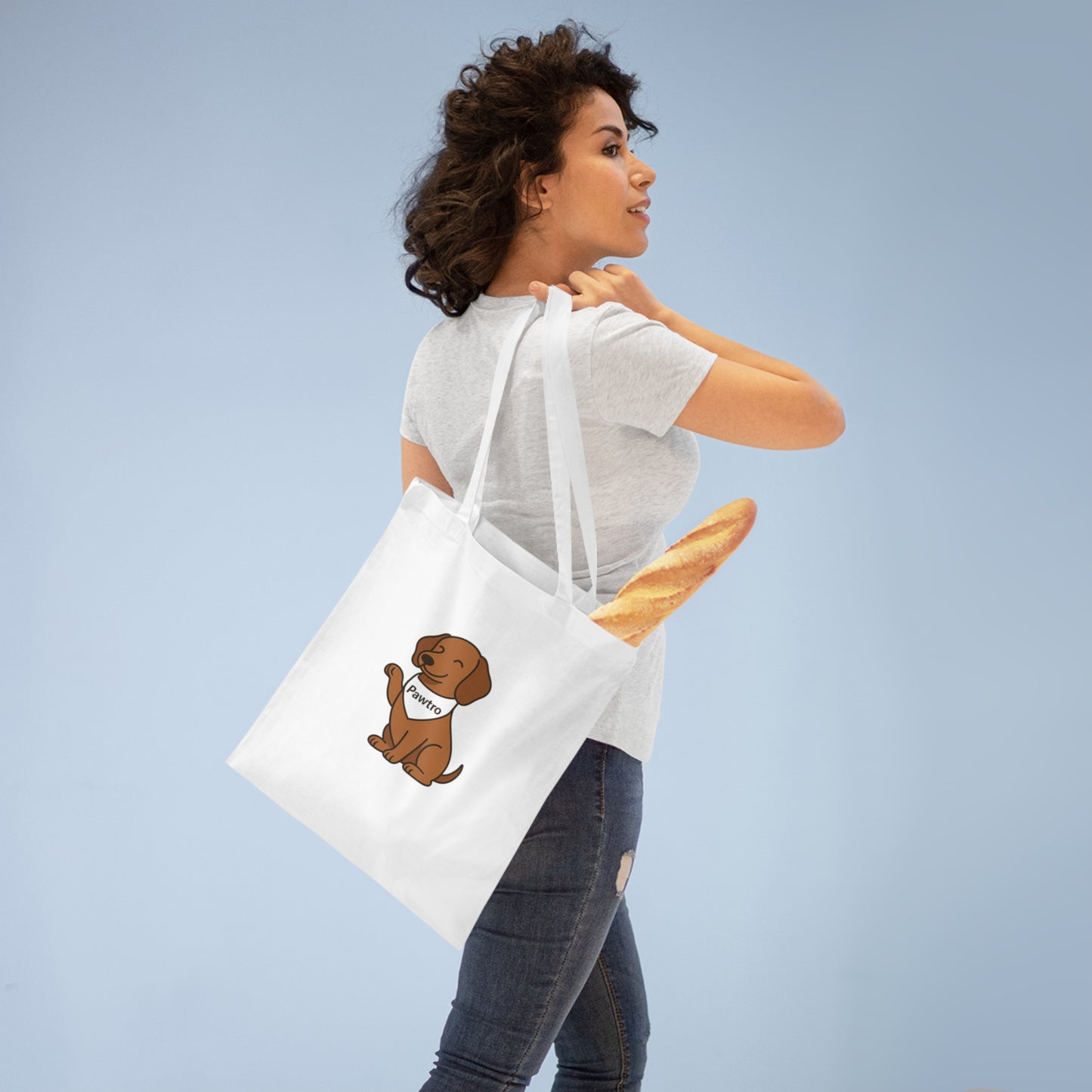 Cute Dog Lover Tote Bag, Pawtro Canvas Bag