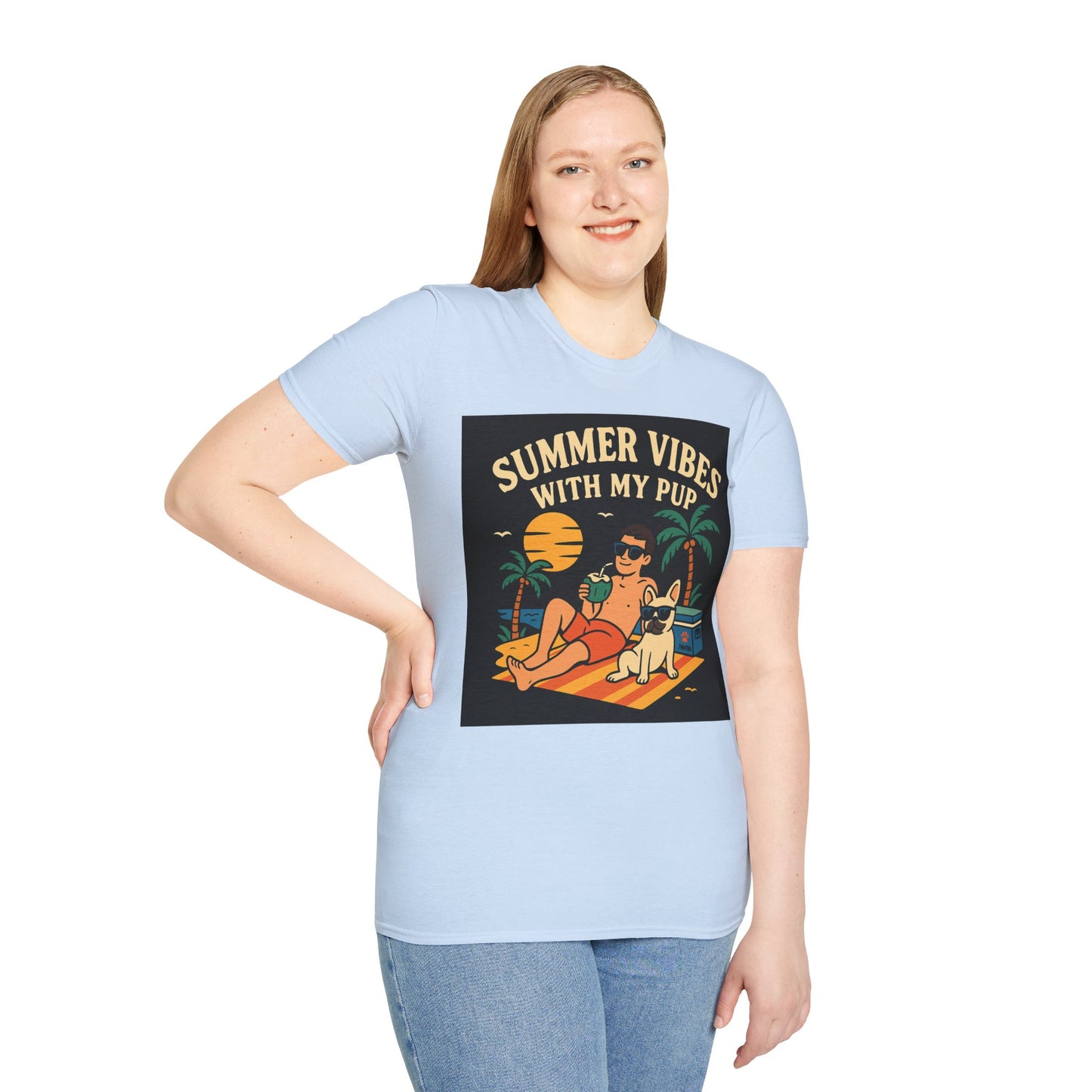 Summer Vibes T-Shirt for Dog Lovers | Unisex Softstyle Tee