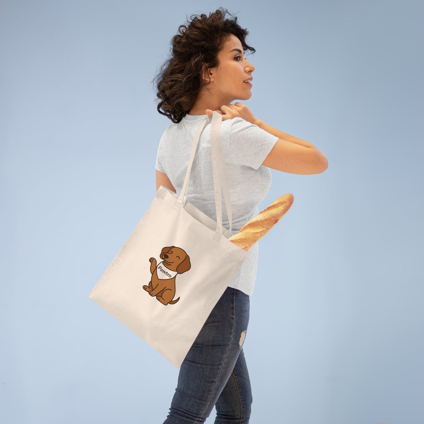 Cute Dog Lover Tote Bag, Pawtro Canvas Bag